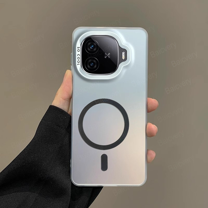 สําหรับ VIVO IQOO Z9 Turbo / Z9 5G กรณีแฟชั่นหรูหรา IMD ปลอกรองรับเครื่องชาร์จไร้สายแม่เหล็ก - รูปที่ 4