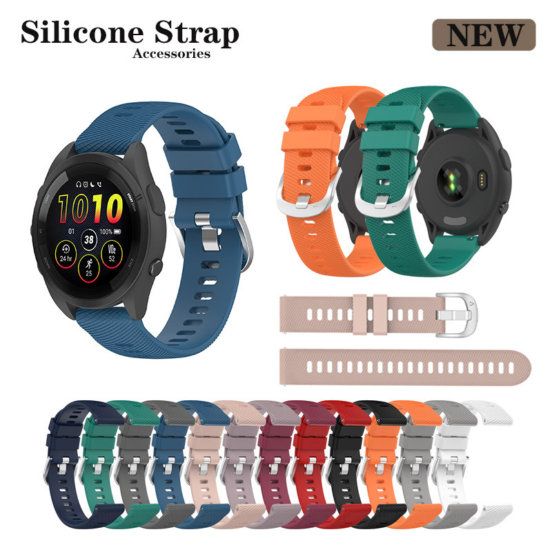 สําหรับ Garmin Venu 3 3s 2s / Sq 2 / 165 245 645 เพลง 255 255S 265S / Vivoactive 3 4 5 6 4s สาย 18 มม.20 มม.22 มม.กีฬาซิลิโคน Band