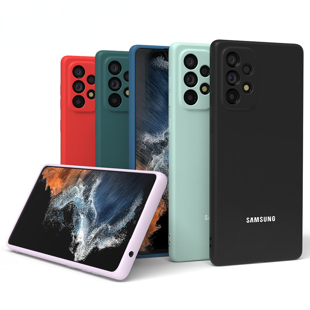 SAMSUNG สําหรับsamsung Galaxy A55 A73 A53 A33 A72 A52 A70 A50 A50S A12 กรณีซิลิโคนเหลวโทรศัพท์ปกหลังป้องกันCoque