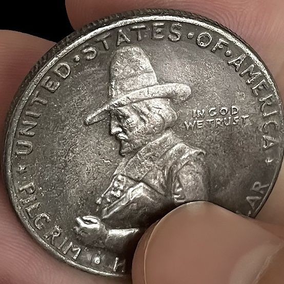 31mm 1620 Pilgrim Landing 50 US เหรียญ Mayflower Ship เหรียญโบราณ เหรียญครบรอบ 300 ปี US Wh24826