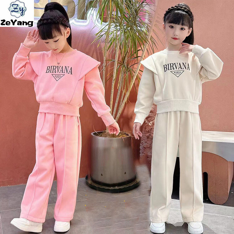 [ZY] 110-170 ซม.พร้อมสต็อกเด็กขนแกะ-ขนแกะเสื้อกันหนาวชุด Casual Court ไหล่ชุดฤดูใบไม้ร่วงฤดูหนาวเด็กทารกแฟชั่นชุดอุ่นชุดกีฬา All-Match ชุด