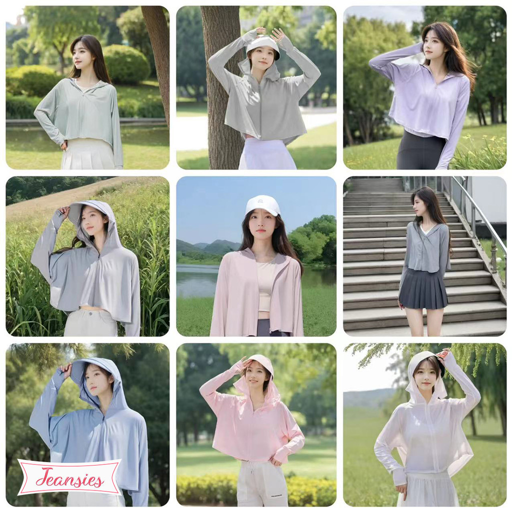 เสื้อกันแดดผู้หญิงแขนยาว สไตล์ผ้าไอซ์ซิลค์ สำหรับการขี่จักรยาน