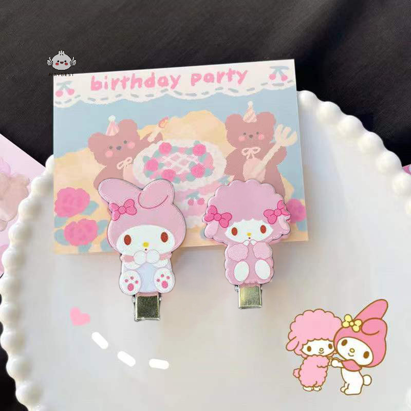 {maybest} น่ารักการ์ตูนแกะน้อย My Melody Hairpin น่ารักคลิปผมอะคริลิคด้านข้าง Bangs คลิปสําหรับสาว Headwear อุปกรณ์เสริมผม {TH}