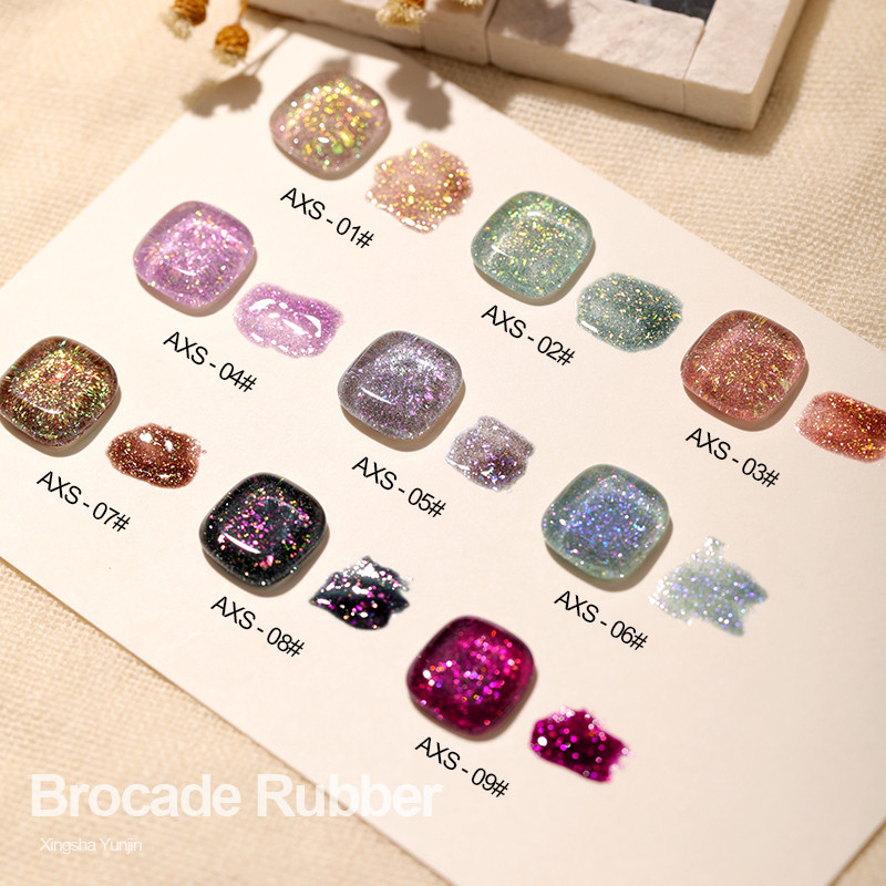 สีแฟลชกากเพชร แน่นๆ แน่นจริงๆสีทาเล็บเจล ยาทาเล็บเจล ASฝาแหลม สีเจลทาเล็บ (AXS) - wenailsth