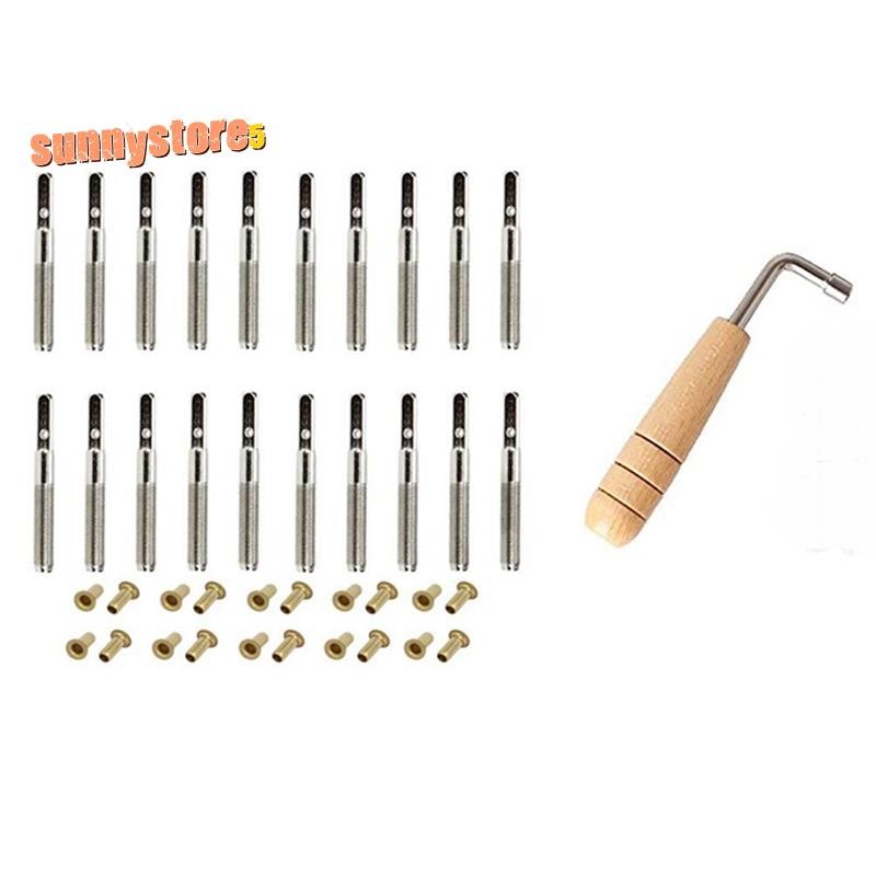 20 ชิ้น Tuning Pin เล็บและ 20 ชิ้น Rivets, พร้อม L-Shape Tuning ประแจ, สําหรับ Lyre Harp ขนาดเล็ก Harp เครื่องดนตรี Stringed เครื่องมือ