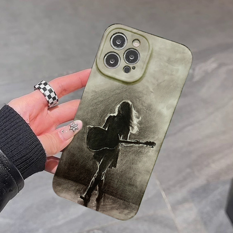 กีตาร์สาวเข้ากันได้สำหรับ IPhone16 15 14 13 12 11 PRO MAX x XR XS MAX 8 7 6วินาทีบวก SE 2020ฟิล์มแพค