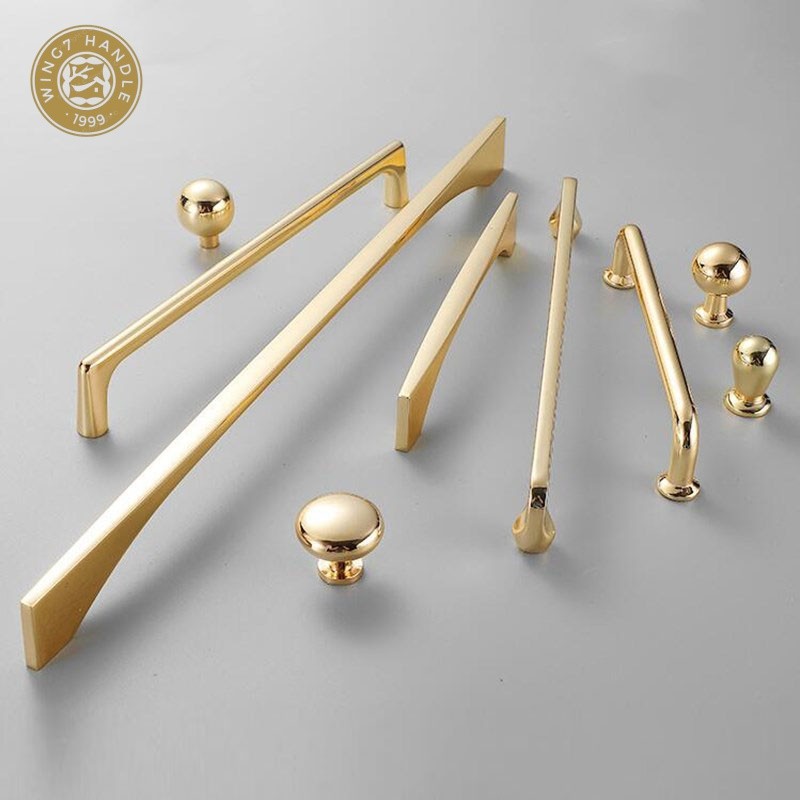 โลหะผสมสังกะสีตู้มือจับประตูสไตล์โมเดิร์นตู้เสื้อผ้ามือจับลิ้นชักลูกบิดและที่จับ