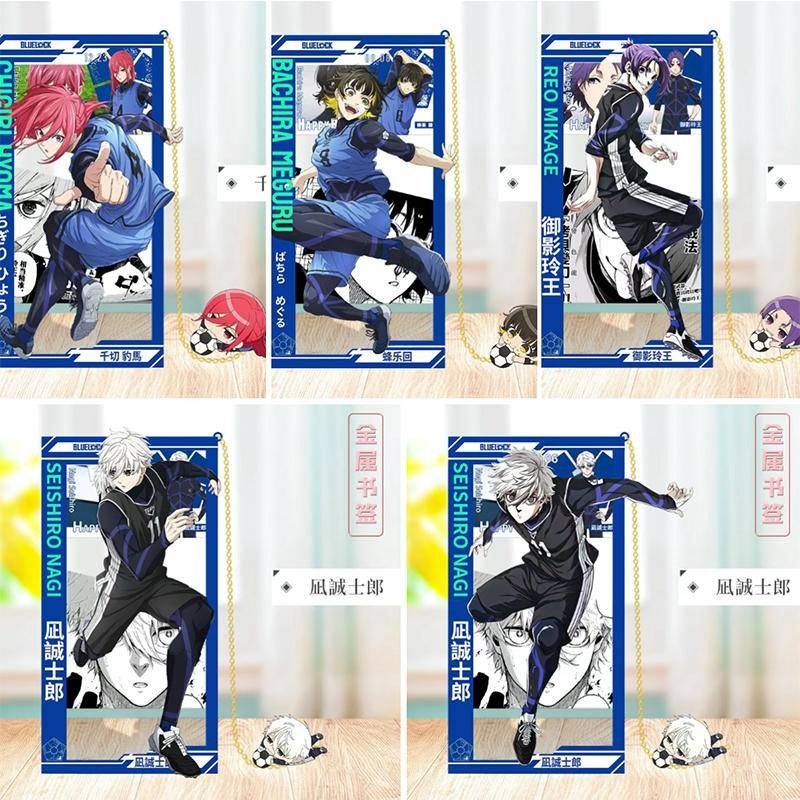 2024 อะนิเมะ Blue Lock Bachira Meguru Isagi Yoichi Nagi Seishirou Chigiri Hyouma Mikage Reo Itoshi Rin ที่คั่นหนังสือโลหะ Hollow Out พู่จี้ของขวัญ