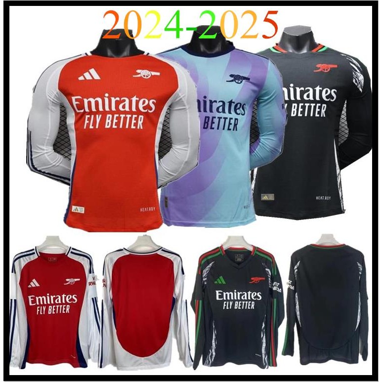 เสื้อแขนยาว2024-2025 Arsenal เสื้อฟุตบอลผู้ชายเสื้อฟุตบอลแขนยาว