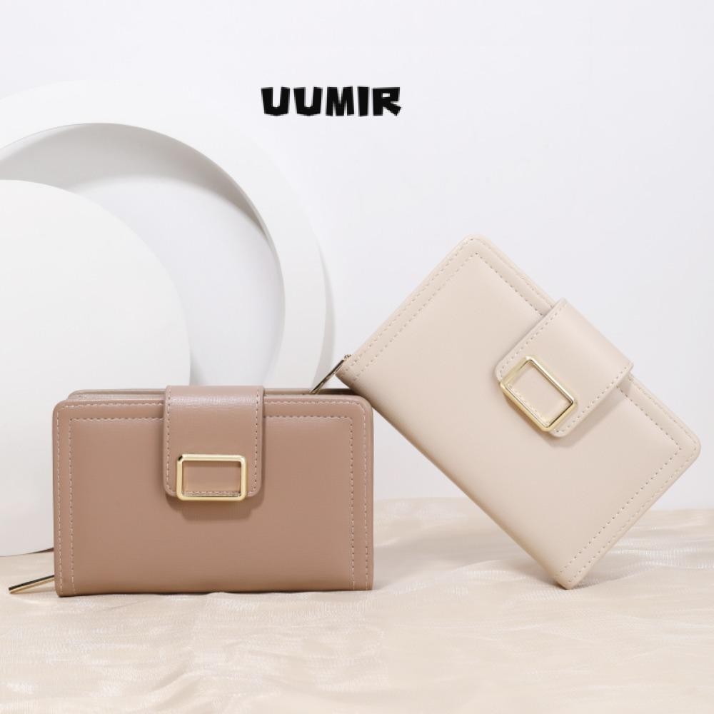 UUMIR กระเป๋าสตางค์,กระเป๋ามือถือ ปู่ สีทึบ,แฟชั่นหลายตําแหน่งบัตรสไตล์เกาหลีกระเป๋าใส่เหรียญผู้หญิง