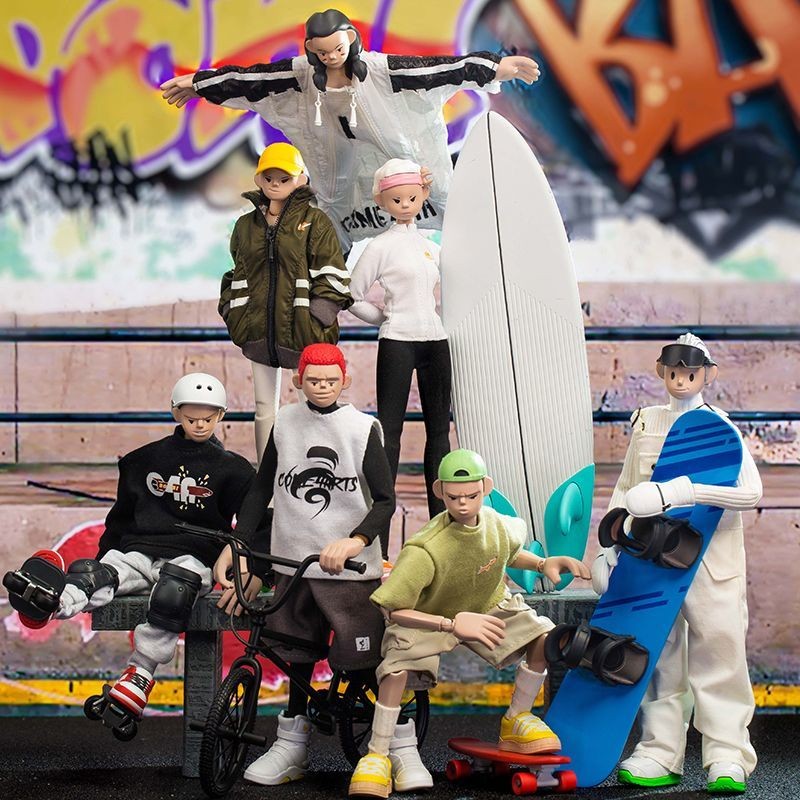Come4arts Extreme Sports Series Mystery Box อินเทรนด์เล่น Joint Action Figure ตุ๊กตาตกแต่งของขวัญ