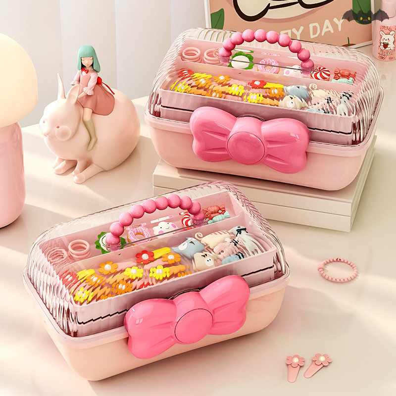 [PE] Multi-layer Hairpin Organizer สาวน่ารักเครื่องประดับกรณีเชือกชั้นวางจอแสดงผลเด็กอุปกรณ์เสริมผมกล่องเก็บ TH