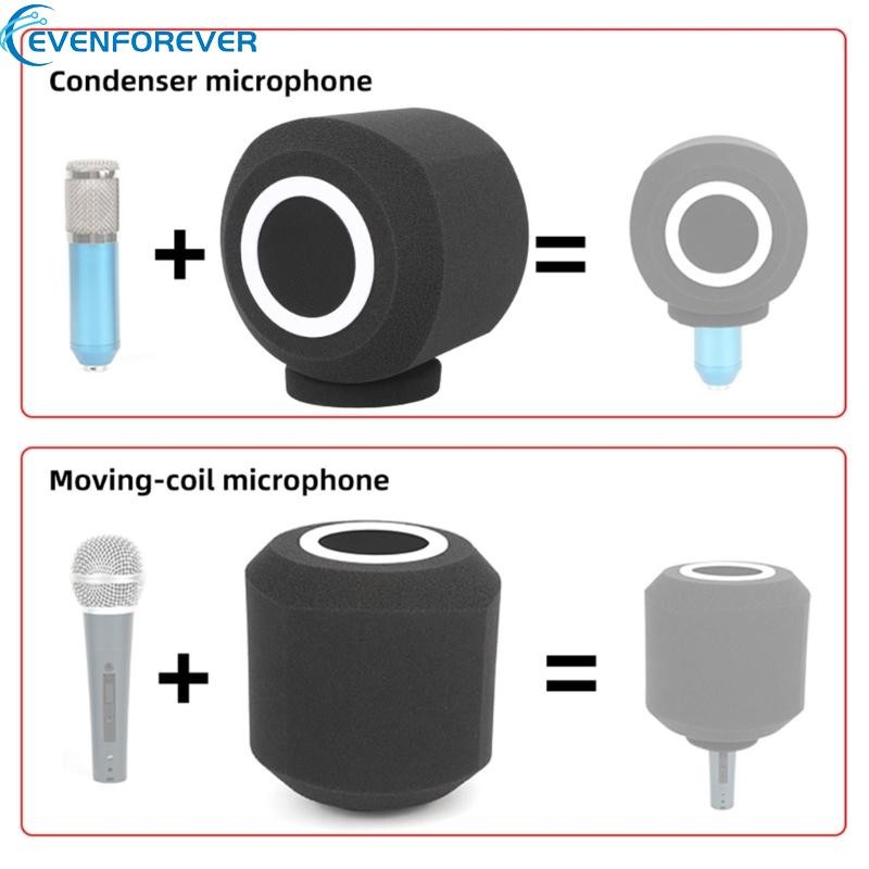 Ev ไมโครโฟนฟองน้ําขนาดใหญ่ ไมโครโฟนกระจกหน้ารถ ฝาครอบโฟม Podcasting และ Voiceovers Essential