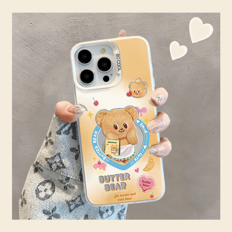 Butter Bear Case สำหรับ Honor X9a X9b 100 90 80 70 60 50 Pro SE Magic 6 5 Pro Huawei ปลอก Mate 60 50 40 30 PLUS P70 60 50 40 30 nova 10 11 12 5 6 7กันกระแทกศิลปะการตกแต่ง