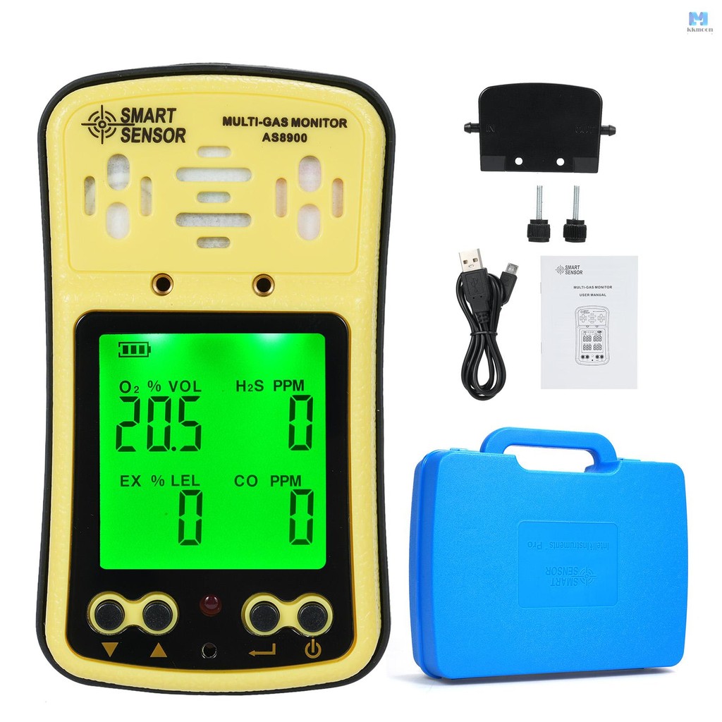 Smart SENSOR AS8900 4 in 1 Combible Gas Detector Analyzer Handheld Multi-Gas Monitor เครื่องตรวจจับก