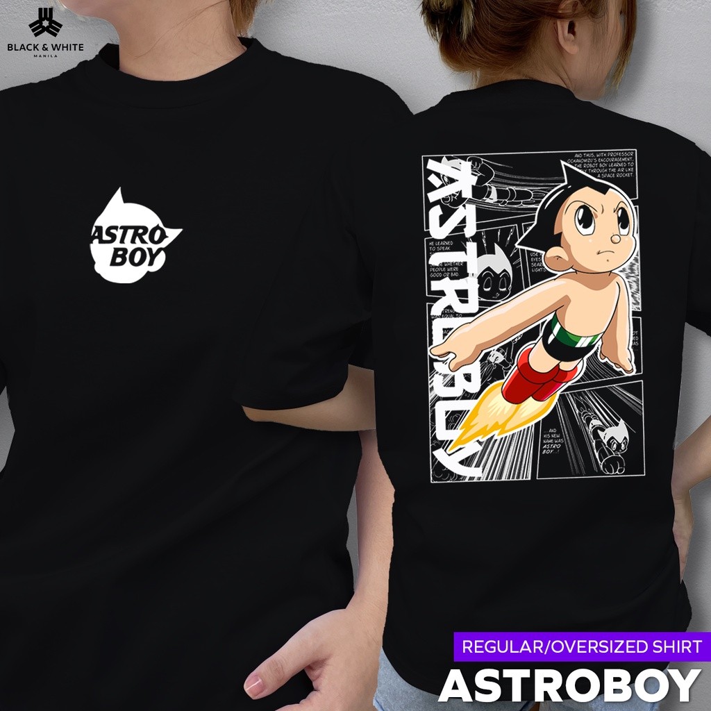 S-5xl Readystock เสื้อยืดการ์ตูนญี่ปุ่น Astro boy Men Casual ผ้าฝ้าย 100% แขนสั้น COD