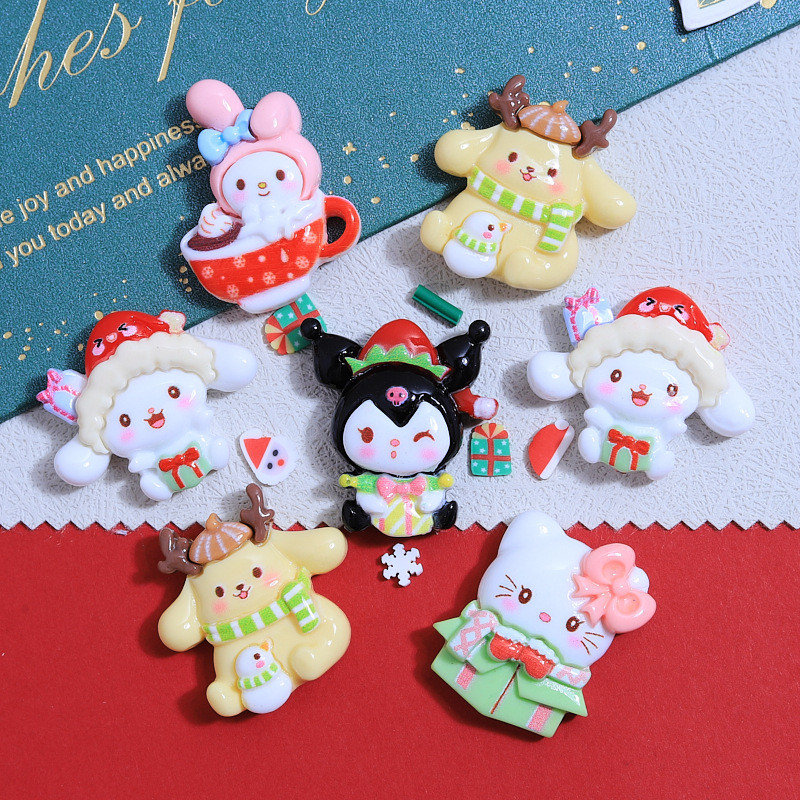 อุปกรณ์เรซิน DIY การ์ตูนสัตว์คริสต์มาส Sanrio สัตว์ Series DIY ครีมกาวเคสโทรศัพท์อุปกรณ์เสริม DIY Handmade กิ๊บติดผมเด็กวัสดุ
