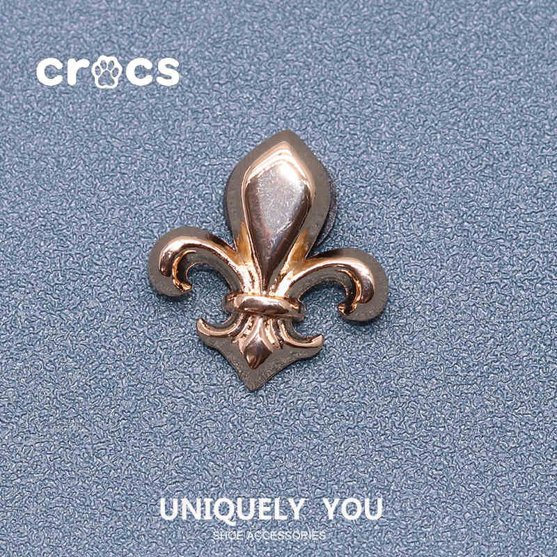 Crocs jibbitz Metal Bear Shoe Buckle Pearl Bear Chain Shoe Buckle charm Crocs Bronze Metal Hole Shoe Accessories