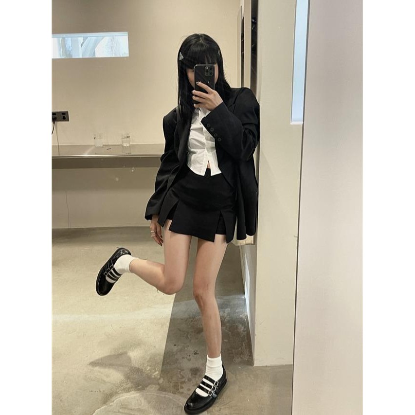 MIMI&DIDI#กางเกงกระโปรงเอวสูง แฟชั่น อเนกประสงค์ ผ่าข้าง สำหรับผู้หญิง  ใส่หน้าร้อน มาใหม่ สั้น#8824 - รูปที่ 7