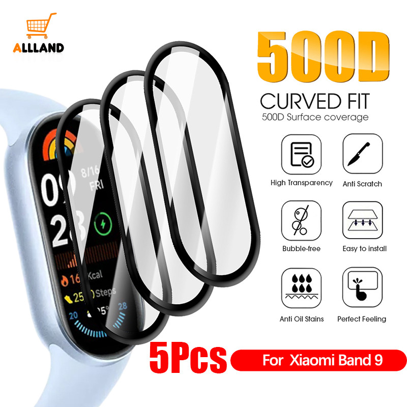 5 ชิ้น HD โปร่งใสนาฬิกาป้องกันหน้าจอฟิล์มสําหรับ Xiaomi Band 9 - ฟิล์มสมาร์ทวอทช์ป้องกันลายนิ้วมือคุณภาพสูง