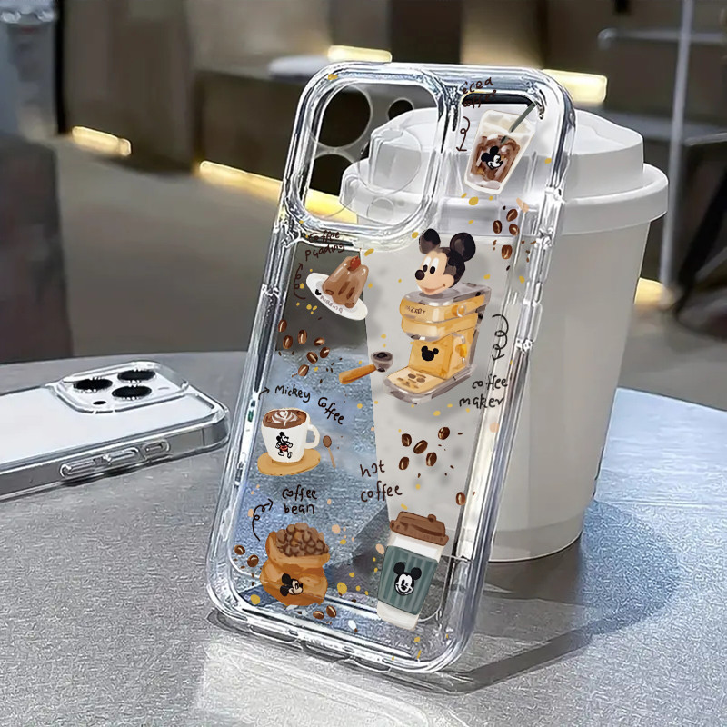 Kiddy เคสโทรศัพท์มือถือแบบนิ่ม โปร่งใสและทนทาน สําหรับIPhone 15 14 13 12 11 Pro Max X/Xs Xr MAX 7 8 Plus การ์ตูนมิกกี้