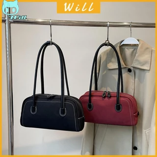 กระเป๋าถือผู้หญิงทรงโท้ทสไตล์เรโทร าหนังกลับ PU สีพื้น ขนาดใหญ่ ใส่ของจุใจ กระเป๋าแฟชั่นสำหรับช้อปปิ้ง เดินทาง และใช้งานทุกวัน