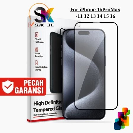 กระจกนิรภัยสําหรับ iPhone 16 15 14 13 12 11 Pro Max X XR XSMAX 12 13 Mini iPhone 7 8 14 15 16 Plus Fullcover-Premium-Glass-Full-Screen