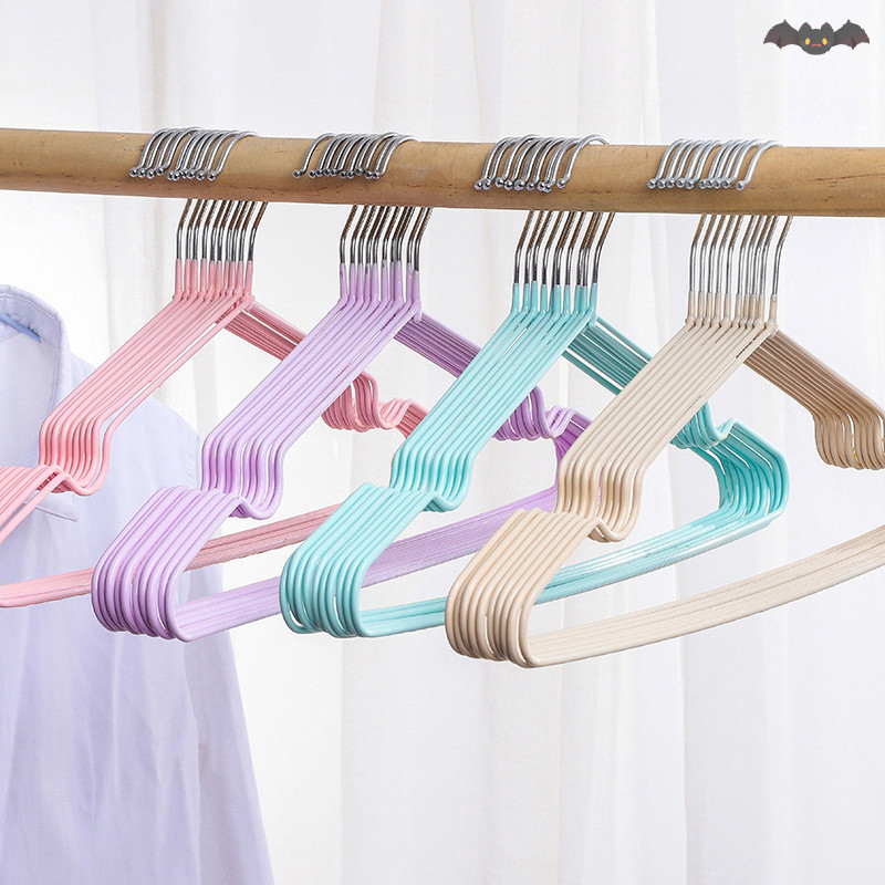 [PE] ไม้แขวนเสื้อหนาในครัวเรือน Traceless Simple Coat Hanger โลหะผู้ใหญ่เด็กลื่น Notch Coat Hanger TH