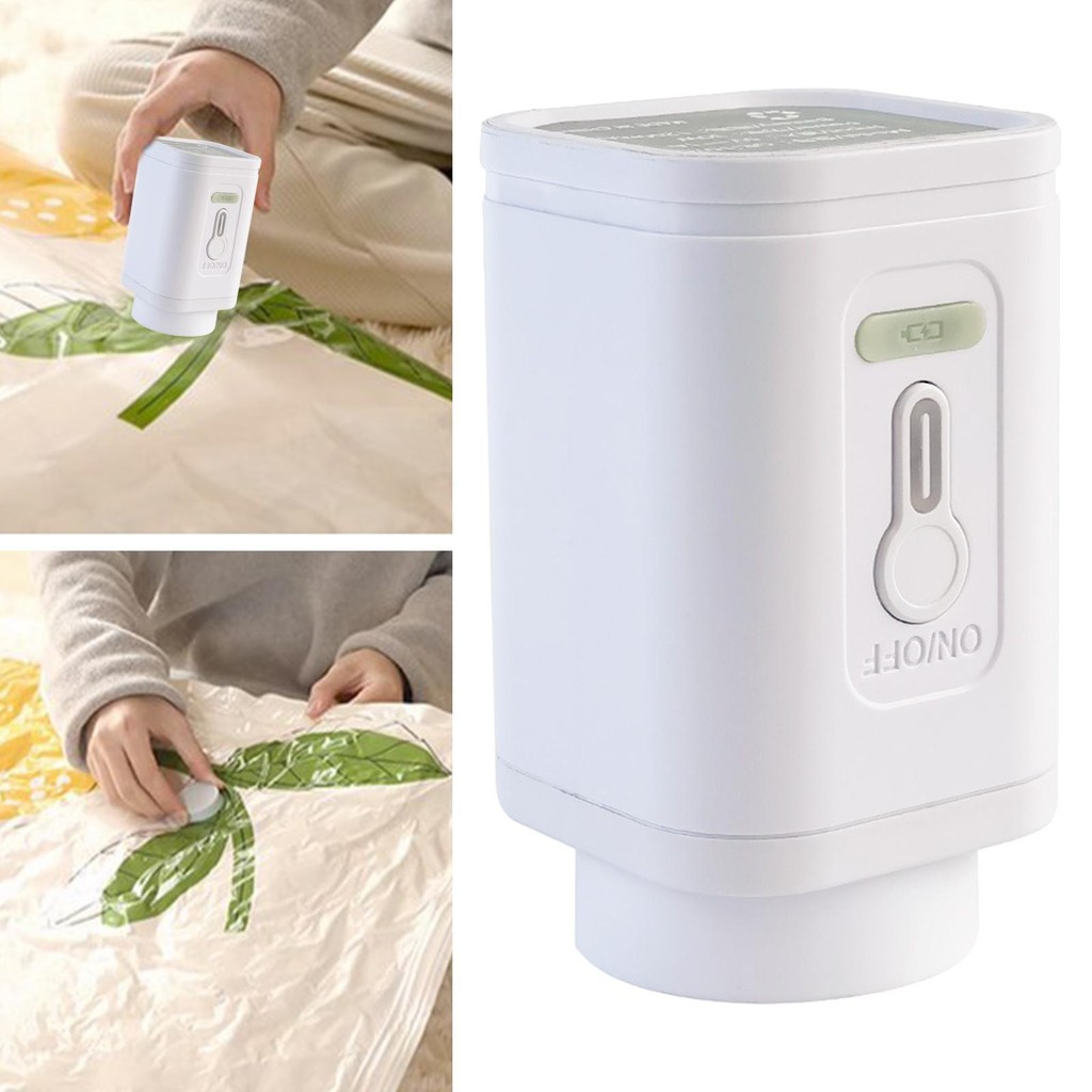 ถุงเก็บสูญญากาศปั๊มลมไฟฟ้าปั๊มมือมือถือประหยัดพื้นที่นํามาใช้ใหม่ใช้งานง่ายบ้านมินิสําหรับหมอนเสื้อผ้ากระเป๋า