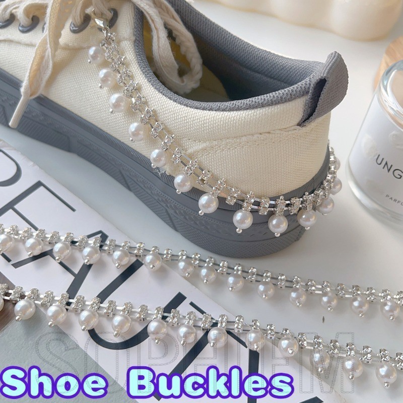 มุกโซ่พู่รองเท้าส้นหัวเข็มขัด-อุปกรณ์ตกแต่งรองเท้า-ถอดออกได้,ปรับได้-สําหรับรองเท้าผ้าใบ,รองเท้าหนัง-แฟชั่น,ที่ละเอียดอ่อน,หวาน