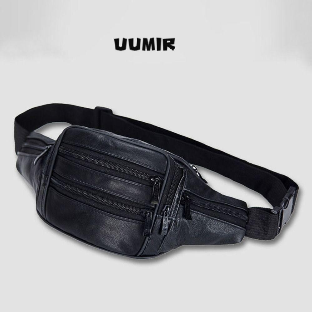 กระเป๋าคาดเอว,กระเป๋าคาดหน้าอกความจุขนาดใหญ่กันน้ํา, Fanny Pack Zipper กระเป๋าโทรศัพท์หนังแท้ผู้ชาย