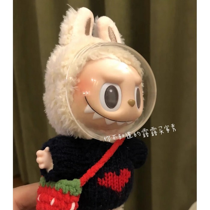 หน้ากากอะคริลิคป้องกันสําหรับตุ๊กตา 17 ซม. Labubu ฝาครอบใบหน้าโปร่งใส