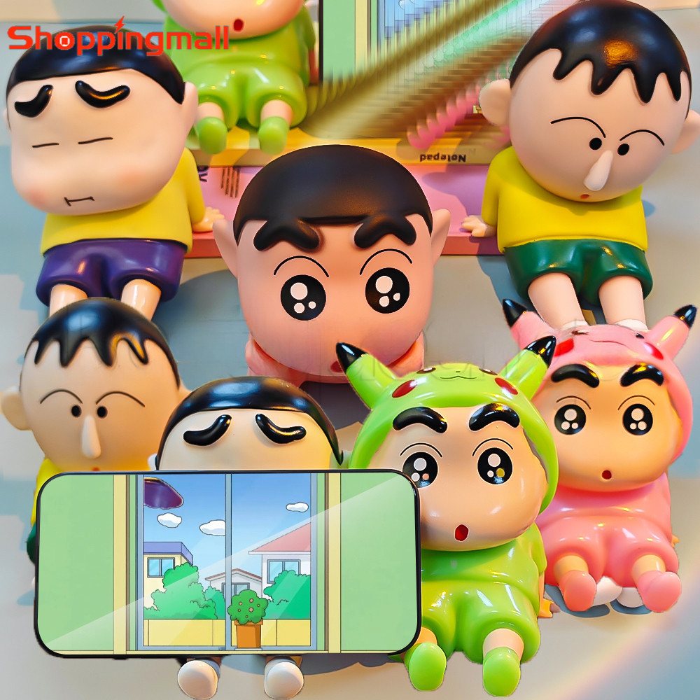น่ารักเครยอนชินจังตุ๊กตาการสร้างแบบจําลองที่วางโทรศัพท์สากล-การ์ตูนอะนิเมะรูปโต๊ะโทรศัพท์มือถือวงเล็บเด็กคอลเลกชันของขวัญ