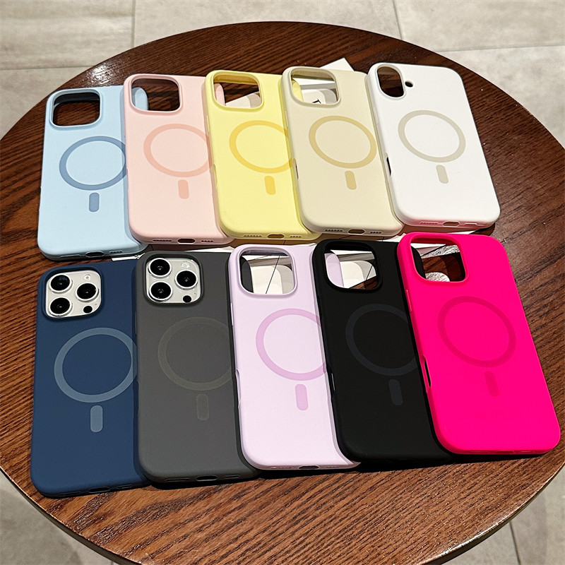 เคสซิลิโคนแม่เหล็กขั้นสูงสุดแข็งแกร่งสําหรับ ไอโฟน 16 มือโปร สูงสุด 15 14 13 12