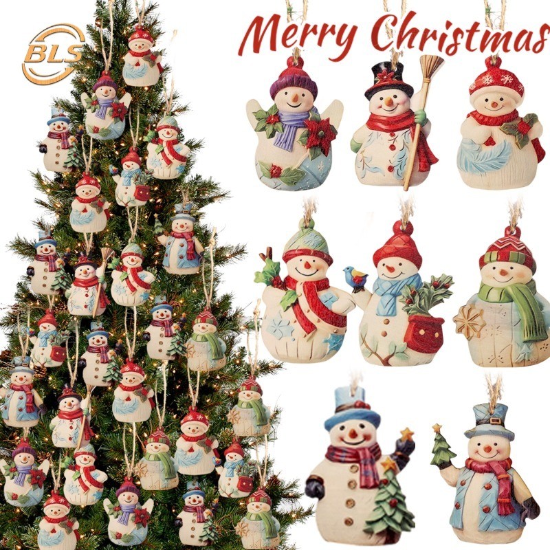 18 ชิ้น/แพ็คฤดูหนาว Snowmen จี้ไม้-Xmas Tree Decor แขวนเครื่องประดับ-คริสต์มาสปาร์ตี้บรรยากาศเค้าโครง Props