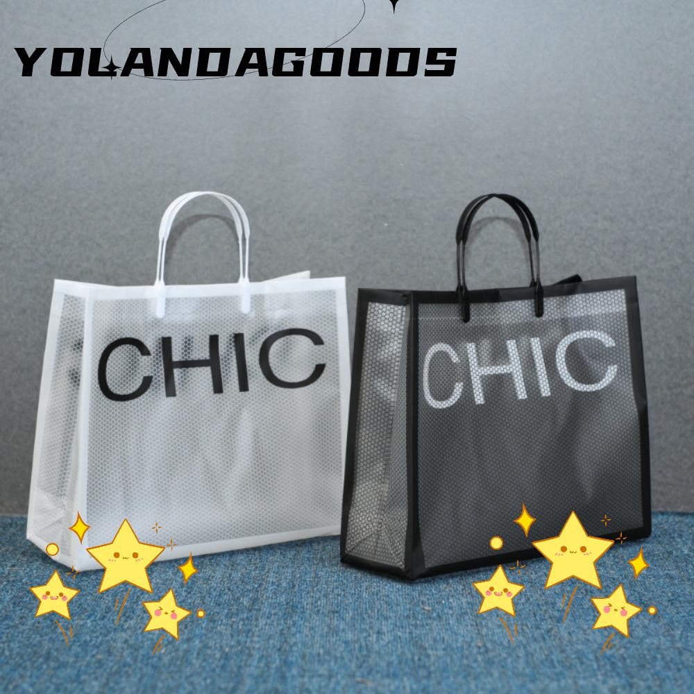 Yola กระเป๋าสะพายไหล่,กระเป๋าถือความจุขนาดใหญ่กันน้ํา,ขายร้อนใส PVC กระเป๋าเก็บว่ายน้ํา Lady