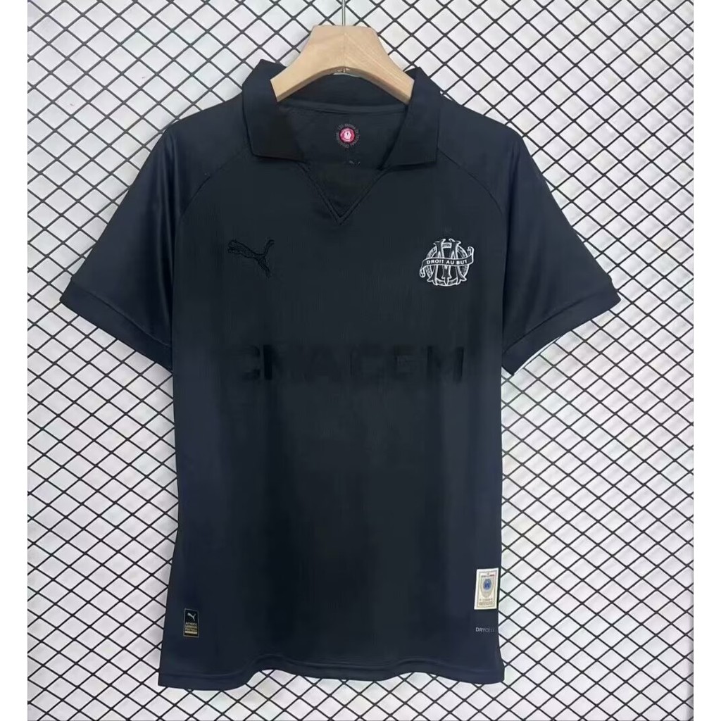 2425 Marseille 125th Anniversary Edition Black Football Sports Jersey Fan Version