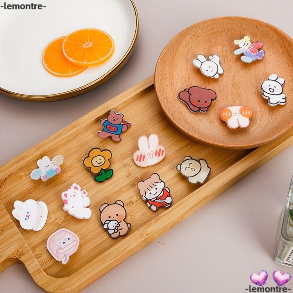 เข็มกลัดการ์ตูน LEMONTRE จี้ตรากระต่ายอะคริลิคน่ารัก Ins Pin Clip