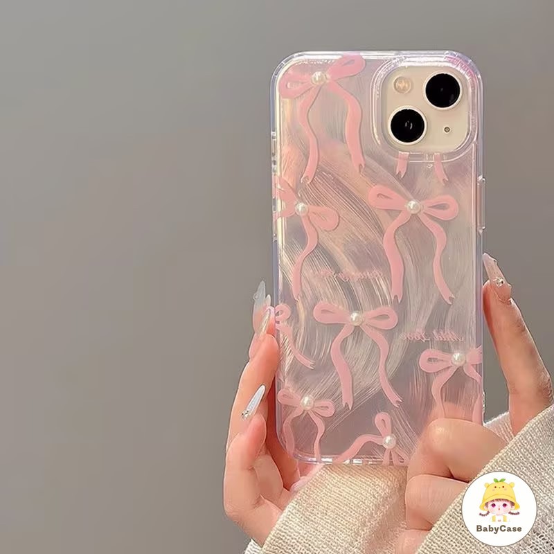 ผีเสื้อโบว์โรแมนติกสด เคส IPhone 13 11 15 Pro Max 7 8 Plus 12 14 Pro Max 14 11 12 Pro XR XS MAX X SE 14 Plus