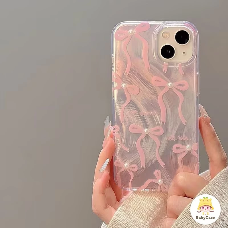 ผีเสื้อโบว์โรแมนติกสด เคส IPhone 13 11 15 Pro Max 7 8 Plus 12 14 Pro Max 14 11 12 Pro XR XS MAX X SE 14 Plus