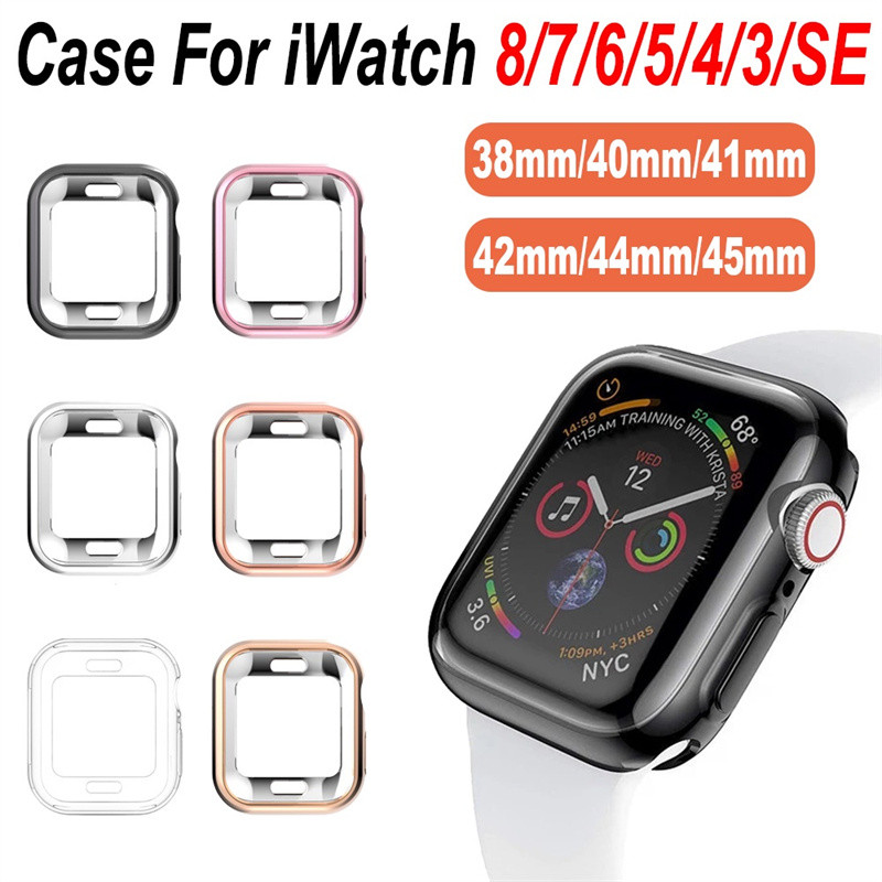 ป้องกันหน้าจอtpuซิลิโคนสําหรับi-watch Series Band 9 8 7 6 SE 5 4 กรณี 49 มม.45 มม.40 มม.44 มม.42 มม.38 มม.Slim TPUกรณีป้องกันหน้าจอ
