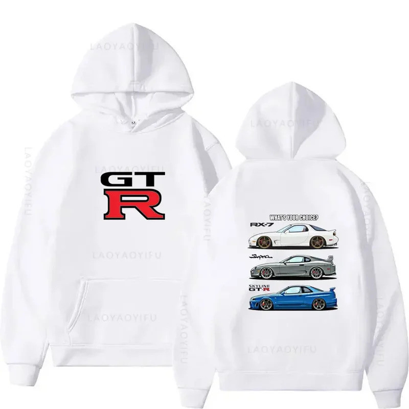 2024 เสื้อสเวตเตอร์คอกลมใหม่ GTR Skyline R34 pullover hooded sweatshir เสื้อกันหนาวมีฮู้ดผ้าฝ้ายเนื้อหนา ผ้าฝ้าย 100%