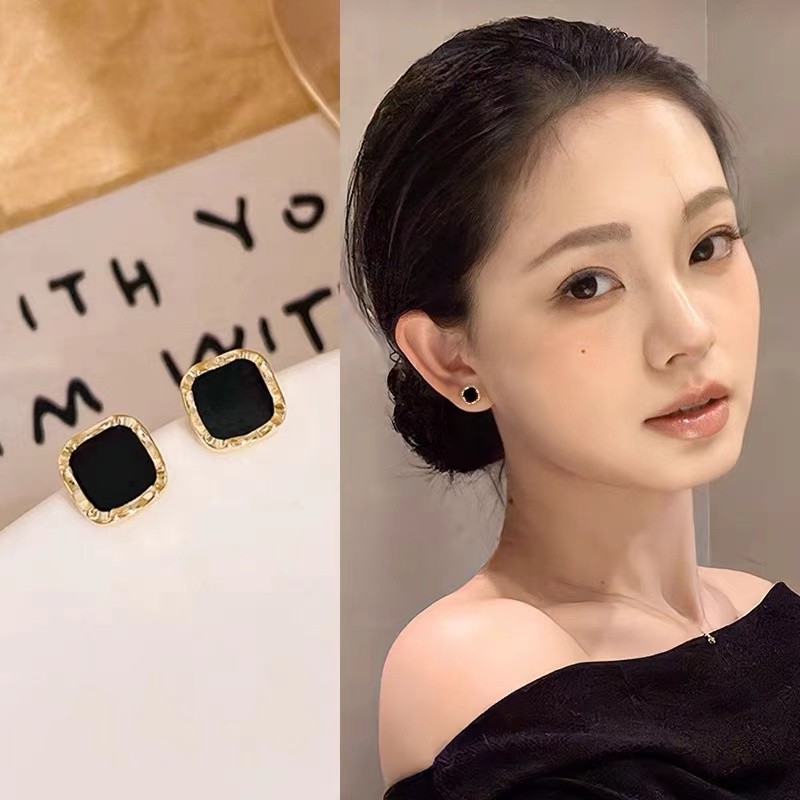 ต่างหูเกาหลีมินิต่างหูสี่เหลี่ยมประณีต 2024 ใหม่ - รูปที่ 2