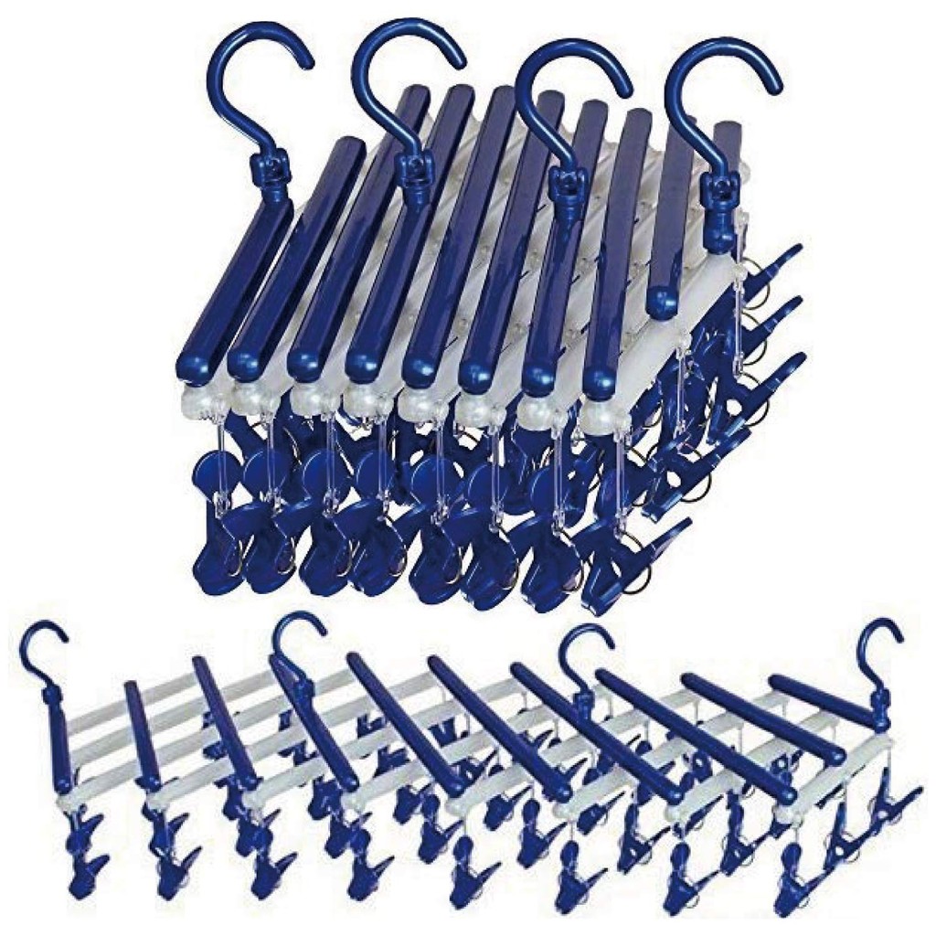 Destyle Zigzag Extendable Hanger Laundry Hanger with 44 Clips, Includes UV Protection for Longevity,