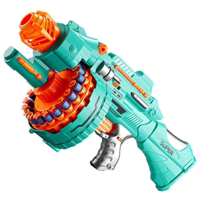Children's Electric Continuous Shooting Gatling Toy Gun  Suction Cup Soft Bullet Gun  Explosion Nerf