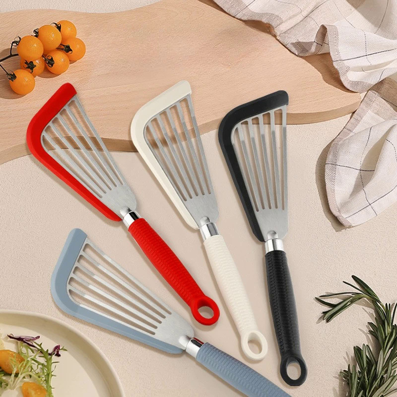 High Temperature Resistant and Non Stick Pan Silicone Fish Frying Spatula Fan-shaped Spatula Stir Fr