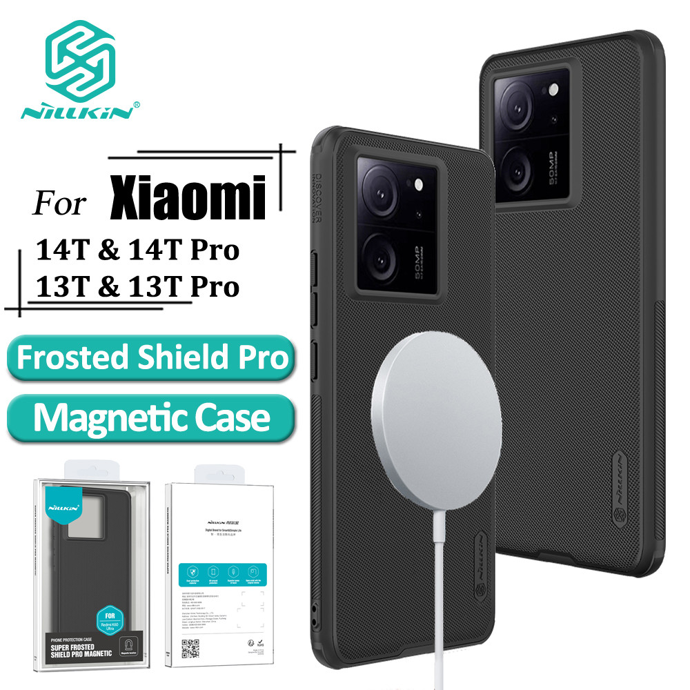Nillkin magnetic Frosted Shield Pro Case สําหรับ Xiaomi 14T Pro 14T 13T Pro เคสโทรศัพท์ Anti กันกระแทกฝาหลัง (เฉพาะพร้อมแม่เหล็กดูด funct)