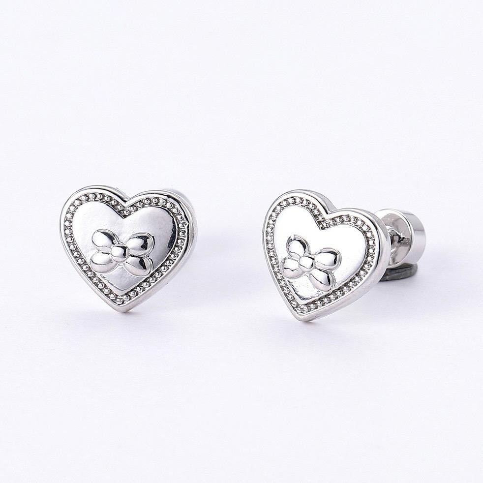 Jinjoo จิวต่างหู Heart and Ribbon Earrings น่ารัก So cute