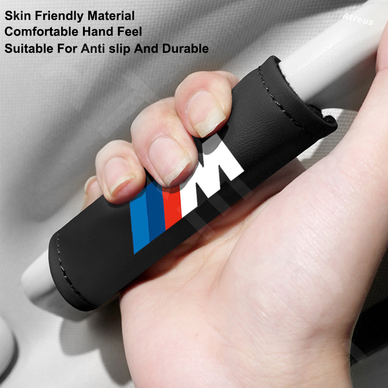 BMW M ถุงมือดึงหลังคารถยนต์ มือจับฝาครอบป้องกัน เครื่องหนัง ประตูรถมือจับ อุปกรณ์ป้องกันภายใน G20 F10 E46 F30 E39 G30 E60 E90 X1 E84 645ci E63 E36 E30 X3 F25 X3 G01 X1 F48 F32 F34 E92 G22 F44 IX3 I4 IX - รูปที่ 2