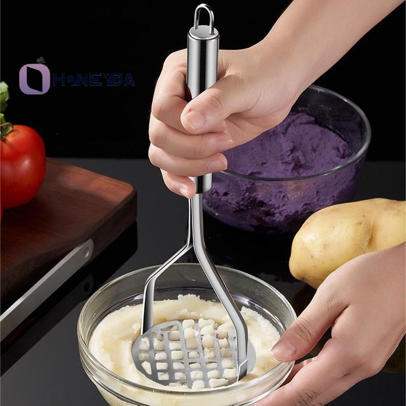 <Honeyby> อุปกรณ์ครัว Creative Mud Press Masher Puree Juice Maker มันฝรั่งสแตนเลส Crusher Pusher เครื่องมือผลไม้ Cocina Cozinha Nice